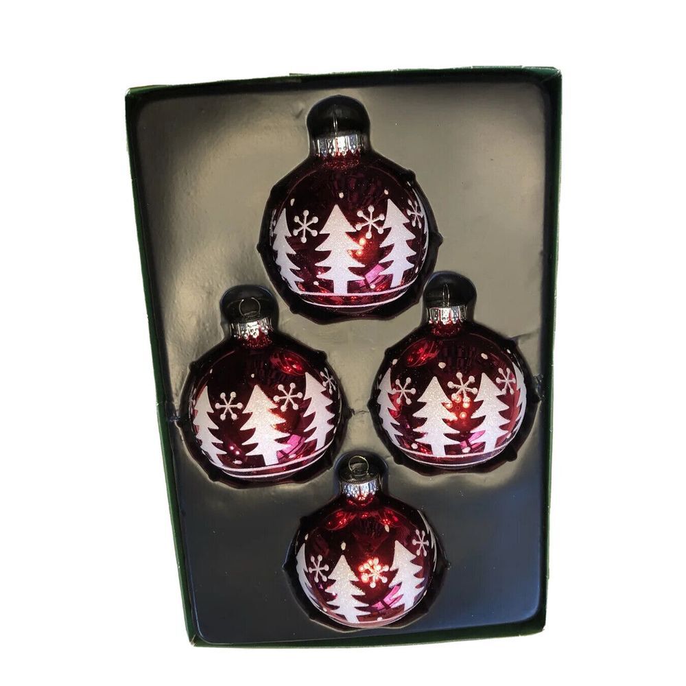Kurt Adler Ornament Ball‎ Glass Christmas Tree Vintage Snowflake Vintage Sparkle - Picture 10 of 15